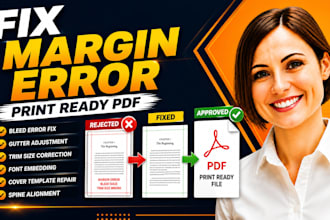 fix book formatting, margin, bleed, gutter, trim size, print ready PDF