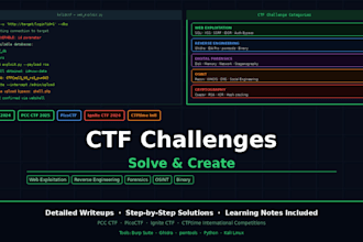 solve and create ctf challenges in web exploitation and reverse engineering