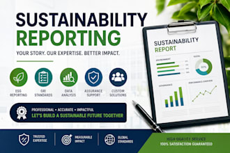 write esg report, sustainability report, safety plan and gri report