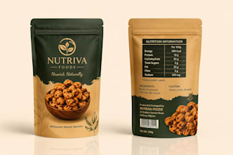 design food packaging pouch mylar bags tetra pack food label with 3d mockup