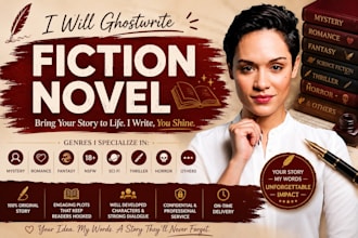ghostwrite, write a custom romance, fantasy, erotic story or fiction novel