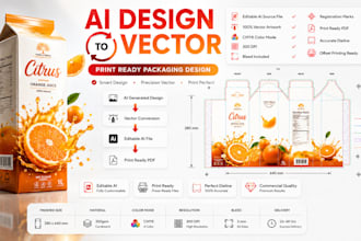 convert ai generated packaging  into print ready vector files