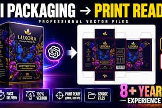 convert ai generated packaging  into print ready vector files