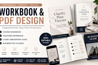 design course workbook, coaching workbook client onboarding guide, business PDF