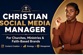 set up christian church social media branding as virtual assistant