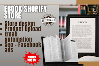 design ebook digital product, online course shopify store