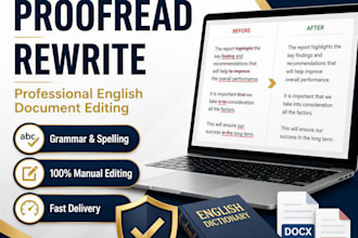 edit, proofread and rewrite your english document