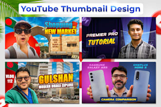 do unique, eye catching, amazing youtube thumbnail design