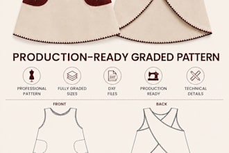provide a professional graded dxf sewing pattern
