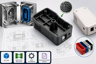 design plastic parts for injection molding and manufacturing in solidworks