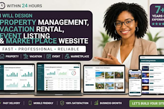 design property management vacation rental event listing marketplace website