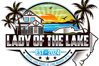 design a professional lake logo for your brand or business