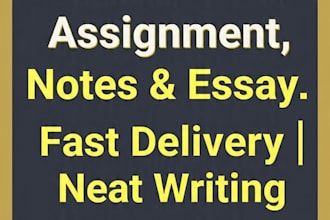 handwritten assignments, essays and notes writing