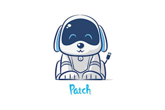 design cute robot dog mascot logo