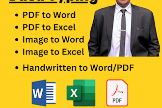 convert PDF images handwritten to word or excel document with great accuracy