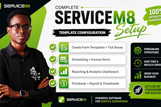 design custom servicem8 form template, invoice template design, servicem8 report