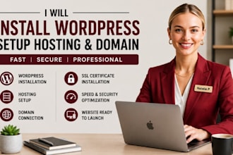 install wordpress setup hosting domain SSL and professional website launch