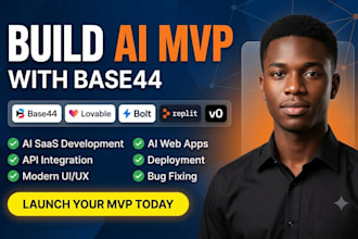build ai saas mvp using base44, lovable, bolt, replit and v0