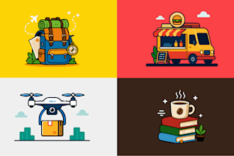 design modern app icon, flat icon and minimalist logo