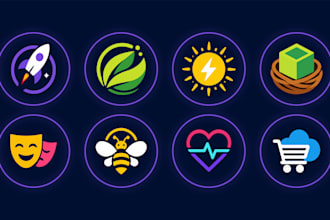 design modern app icon, flat icon and minimalist logo