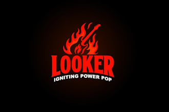 design power pop rock band logo