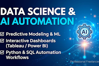 create ai automation workflows, chatbots, and data dashboards