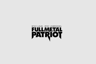 design full metal patriot bold word mark logo
