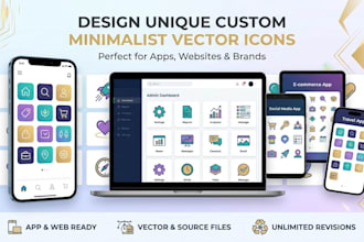 design unique custom minimalist vector icons