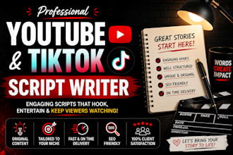 write engaging youtube and tiktok story scripts