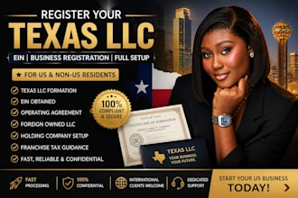 register your texas llc get ein and form a US company for residents non resident