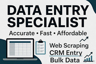do accurate data entry, data cleaning, excel formatting and copy paste