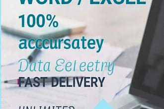 do fast and accurate data entry typing and pdf to excel