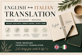 manually translate english to italian and italian to english