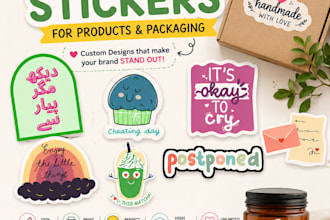 design unique die cut stickers for products and packaging