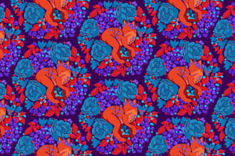 design whimsical cottagecore seamless repeat pattern for fabric