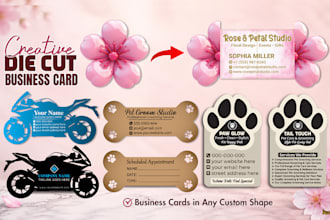 design custom die cut business card