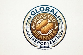 design a roasted peanut logo for exporters