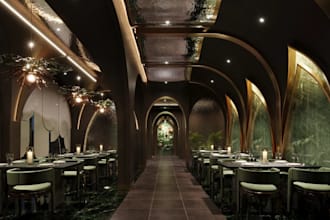 redesign and modernize your restaurant, cafe,bar layout,outdoor space,pub render