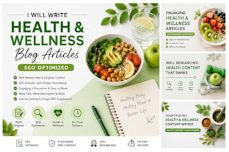 write health and wellness blog articles SEO optimized