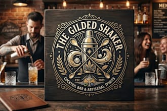 design a trendy cocktail bar and spirits logo