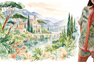 create unique placement print, design for textile and fabric