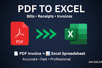 convert invoices, receipts and bills into excel in 24 hours