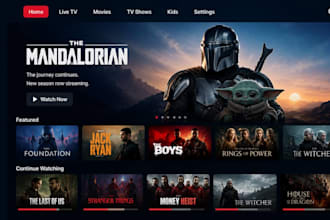 develop a custom iptv app for android TV, fire TV, samsung, lg, roku, apple TV