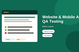 do website and mobile app QA testing before launch