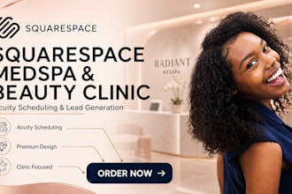 design a premium medspa website or medical spa squarespace clinic, wellness site