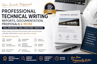 write professional technical documents, reports, business proposals, and sops