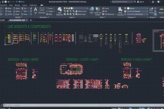 draft precise autocad cabinet and kitchen layout drawings