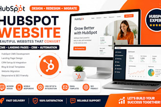 develop hubspot landing page or hubspot website, setup hubspot blog, crm