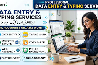 do fast urdu and english typing, PDF to word data entry work
