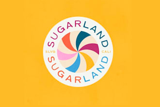 design sugar land hipster moody candy store logo